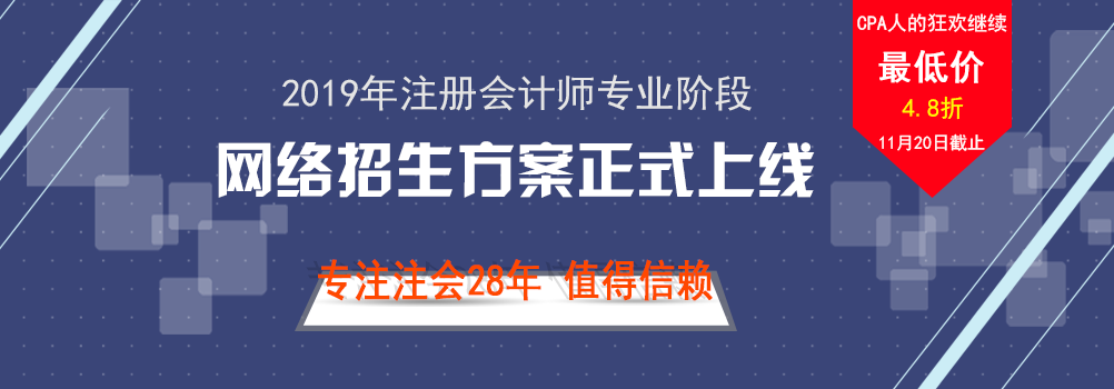 2019年CPA專業階段網絡課程