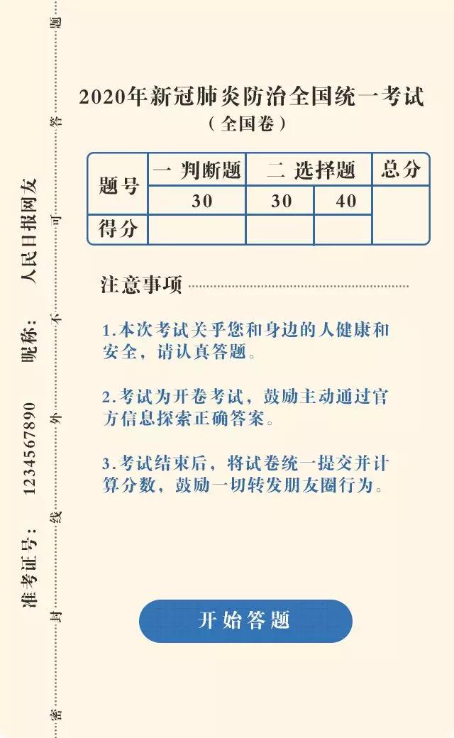 【CPA考生來做題】2020新冠肺炎防治統一考試（全國卷）